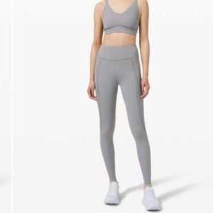 Lululemon Gloss Trim Run Rhino grey leggings